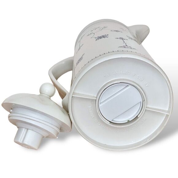 Vintage AK Das Finlandia Blue White Floral Pattern Thermal Vacuum Carafe 1.0L - Picture 12 of 16